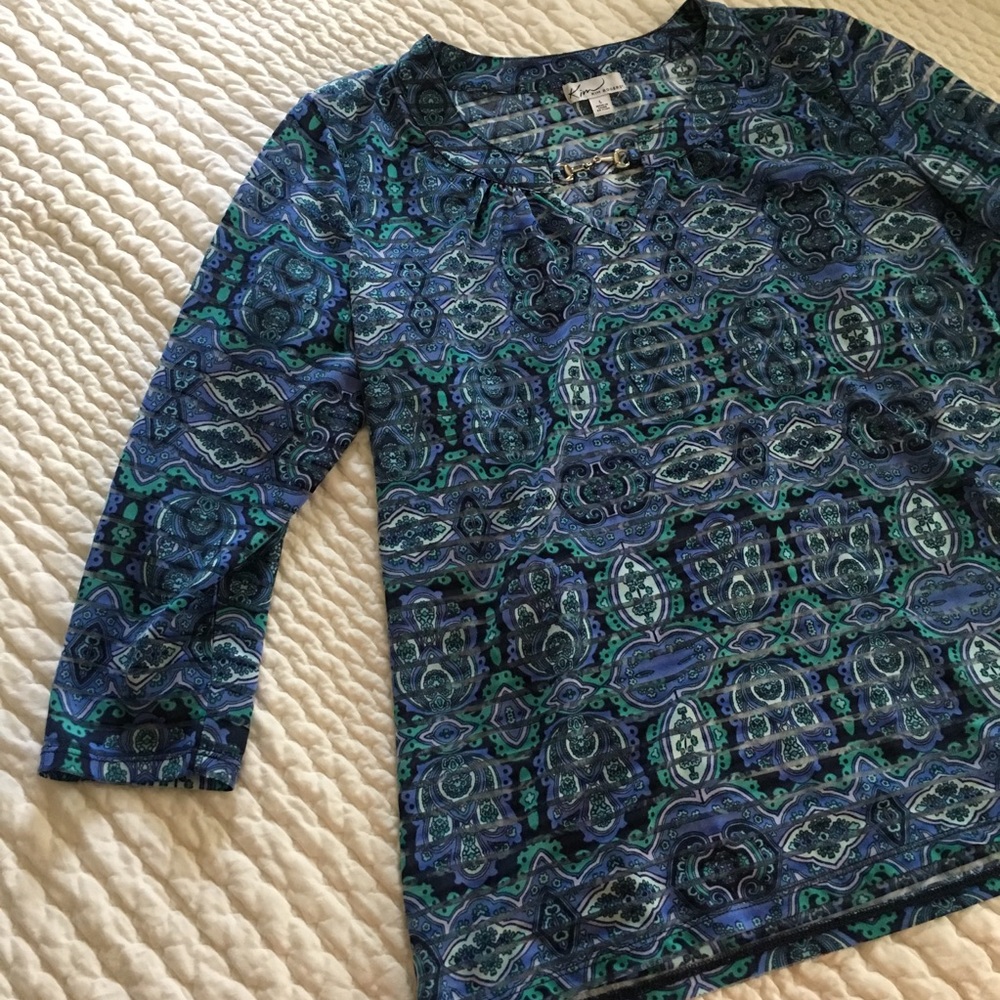 Kim Rogers Sheer Blue Blouse